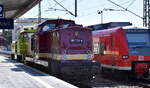RBB - Regiobahn Bitterfeld Berlin GmbH, Standort Eisenach mit der  V 100 Lok  110 108-8  [NVR-Nummer: 98 80 3201 110-4 D-RBB] am Haken von MaK G 1206 Lok  1115  [NVR-Nummer: 92 80 1275 023-0 D-RBB] am 13.08.26 Durchfahrt Bahnhof Wittenberge.