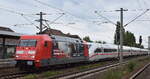 DB Fernverkehr AG, Frankfurt (Main) mit ihrer  101 115-4  [NVR-Nummer: 91 80 6101 115-4 D-DB] schleppt eine ICE 4  Tz 9023  ab als PbZ-Leistung am 17.08.26 H�he Bahnhof Luckenwalde.