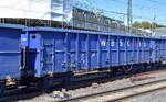 Drehgestell-Hochbordwagen vom Einsteller WASCOSA AG mit der Nr. 37 TEN GE 80 D-WASCO 5375 026-1 Eanos wohl zum Transport von Koks/Kohle in einem Ganzzug am 27.08.26 H�he Bahnhof Hamburg-Harburg.