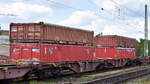 Tschechischer Gelenk-Containertragwagen vom Einsteller METRANS mit der Nr. 33 TEN 54 CZ-MT 4803 067-6 Sggrss in einem Containerzug am 10.07.26 H�he Bahnhof Magdeburg-Neustadt.