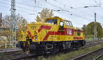 Mitteldeutsche Eisenbahn GmbH, Merseburg-Schkopau mit der von ALSTOM Lokomotiven Service GmbH geleasten �Prima H3� Hybridlok  133  (NVR:  90 80 1002 029-9 D-ALS ) am 29.10.26 H�he Bahnhof Magdeburg Neustadt.