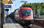 ÖBB - Österreichische Bundesbahnen [A] mit ihrem Taurus '1116 164' [NVR-Nummer: 91 81 1116 164-5 A-ÖBB] und einem Kesselwagenzug (leer) Richtung Stendel am 01.09.25 Durchfahrt Bahnhof Berlin Hohenschönhausen.