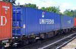 container/469697/blauer-unifeeder-container-vom-europaweit-agierenden Blauer UNIFEEDER Container vom europaweit agierenden dnischen Containerzubringerunternehmen Unifeeder A/S am 30.06.15 Berlin-Hirschgarten