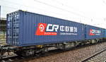 Gelenk-Containertragwagen der PKP Cargo mit der Nr.