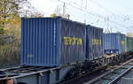 container/583063/blaue-20ft-standard-container-mit-der Blaue 20ft Standard Container mit der Aufschrift TERMOTANK? am 20.10.17 Berlin Köpenick.  