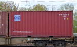 Nicht sehr häufig auf Containerzügen hier im Nordosten ein 20’ Standard Container der US-amerikanischen Waterfront Container Leasing company, Inc.
