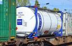 Ein Tankcontainer der Leasingfirma EXSIF WORLDWIDE (UN-Nr.