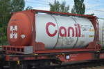 Das italienische Intermodalunternehmen Canil SpA mit einem ihrer Tank Container am 13.07.16 Bf.