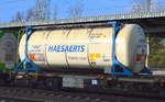 Thermo Tank-Container von der Fa.HAESAERTS für Naphthalin, geschmolzen (siehe UN-Nr.44/2304) am 26.01.17 Bf. Flughafen Berlin-Schönefeld.