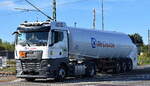 Wittener Transport-Kontor Heinrich Stratmann GmbH für die Air Liquide Deutschland GmbH mit einem Gastankkesselzug mit Man TGX 18.480 Zugmaschine für die Befüllung mit Stickstoff, tiefgekühlt, flüssig (UN-Nr.: 22/1977) am 24.0 ...