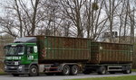 Absetzkipper und Containerabsetzfahrzeuge/487725/mb-actros-2646-abrollkipper--haenger MB ACTROS 2646 Abrollkipper + Hänger der Fa. THEO STEIL am 31.03.16 Berlin-Marzahn.