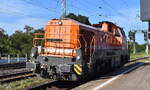 Locon Logistik und Consulting AG, Berlin mit der geleasten BRLL vossloh DE 18 Lok 'LOCON 323' (NVR-Nummer: 92 80 4185 030-8 D-BRLL) am 11.08.25 Durchfahrt Bahnhof Magdeburg-Neustadt.