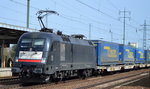 Schon ein wenig überraschend, ES 64 U2-035 [NVR-Number: 91 80 6182 535-5 D-DISPO, Siemens Bj.2004] für TXL mit einer gemischten Güterzugleistung heute am Sonntag, 03.04.16 Durchfahrt