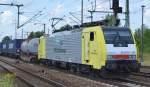 MRCE Dispolok 189 202-5/ES 64 F4-202 für ERSR mit KLV-Güterzug am 01.08.14 Durchfahrt Bhf.