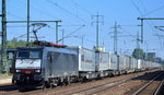 VTG Rail Logistics Deutschland GmbH mit der MRCE Dispolok ES 64 F4 - 840 (91 80 6189 840-2 D-DISPO, Siemens Bj.2010) und einem KLV-Zug am 08.09.16 Durchfahrt Bf.