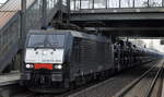 Etwas überrascht war ich schon, das die schwarze MRCE ES 64 F4-844 tatsächlich auch noch immer für die polnische PKP Cargo im Einsatz ist, hier mit einem PKW-Transportzug (fabrikneue