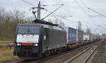 LTE Netherland mit der MRCE Dispo ES 64 F4-201 und KLV-Zug am 12.11.17 Berlin-Hohenschönhausen.  