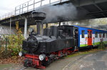 Die ehemalige Heeresfeldbahnlokomotive 99 1138 (Henschel 16020/1918) ist schon einige Jahre im Fuhrpark der der Berliner Park Eisenbahn im Volkspark Wuhlheide, zum Anlass der 6.Internationalen Modell
