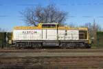Seitenblick auf Shunter/Alstom 203-101 in Blerick am 5 März 2022.