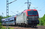 PKP Cargo mit EU46-504/193-504 und PKW-Transportzug (fabrikneue FIAT 500 aus polnischer Produktion) am 29.05.17 Berlin-Wuhlheide.