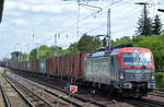 PKP Cargo mit EU46-501/193-501 und Containerzug am 17.07.17 Berlin-Hirschgarten.