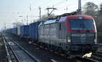 PKP Cargo mit EU46-514/193-514 und Containerzug am 07.02.18 Berlin-Hirschgarten.
