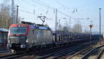 PKP Cargo mit EU46-508/193-508 mit PKW-Transportzug Richtung Polen am 14.02.18 Berlin-Hirschgarten.