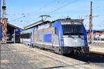 PKP Intercity spółka z o.o., Warszawa [PL] mit ihrer  5 370 002  [NVR-Nummer: 91 51 5370 002-5 PL-PKPIC] mit dem EC 49 BERLIN-WARSZAWA-EXPRESS Richtung Europabrücke bei der Ausfahrt Bahnhof Frankfurt (Oder) am 04.03.25