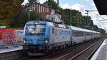 PKP Intercity Sp. z o.o., Warszawa [PL] mit der geleasten Cargounit Vectron  5370 074-4 , Name:  JEREMI  [NVR-Nummer: 91 51 5370 074-4 PL-ID] und EC aus Berlin Richtung Polen am 22.09.26 Durchfahrt Bahnhof F�rstenwalde (Spree).
