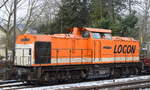 BR 203/536118/locon-220203-614-3-beim-rangieren-von LOCON 220/203 614-3 beim Rangieren von Drehgestell-Flachwagen am 18.01.17 Berlin-Köpenick.