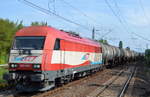 br-223-er-20/583788/evb-223-034-0-mit-kesselwagenzug-aus EVB 223 034-0 mit Kesselwagenzug aus Richtung Industrieübergabe Nordost am 10.08.17 Berlin-Hohenschönhausen. 