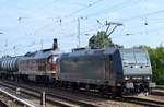 LEG mit der MRCE 185 546-9 mit 232 204-0 und Kesselwagenzug am Haken am 08.08.17 Berlin-Grünau.