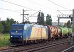 Damals in Diensten von TXL, Alpha Trains Leasinglok 185 510-5 (91 80 6185 510-5 D-KIEL, Bj.2002) am 16.07.07 Berlin-Pankow Richtung Schwedt.
