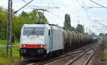 RTBC mit der Railpool-Lok 185 638-4 und slowakischen Kesselwagenzug (leer) Richtung Stendell? am 27.07.17 Berlin-Hohenschönhausen.