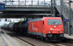RHC 185 605-3 mit Kesselwagenzug ausnahmsweise auf dem Gegengleis am 27.07.17 BF. Berlin-Hohenschönhausen.