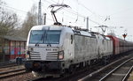 DB Schenker Rail mit Erzzug gezogen von X4 E - 610 + X4 E - 611 am 05.04.16 Berlin-Hirschgarten.