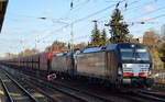 DB Cargo mit dem MRCE Vectron Doppelgespann 193 615-2 (X4 E - 615) + 193 616-0 (X4 E - 616) und Erzzug (leer) am 27.02.17 Berlin-Hirschgarten.