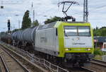 Captrain/ITL 145 094-9 mit Kesselwagenzug am 13.07.17 Berlin-Karow.