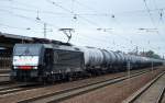 MRCE Dispolok ES 64 F4-459 (91 80 6189 459-1 D-DISPO, Siemens Bj.2009) im Moment an ITL Polska vermietet mit Kesselwagenzug bei der Durchfahrt Bhf.
