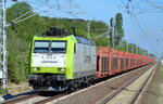 Captrain/ITL 185 543-6 mit PKW-Transportwagen (Leer) am 10.05.16 Berlin Hohenschönhausen.
