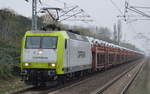Captrain/ITL 145 095-6 mit PKW-Transportzug am 09.11.17 Berlin-Hohenschönhausen.