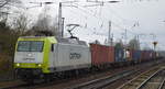 Captrain/ITL 145 095-6 mit Containerzug Richtung Frankfurt/Oder am 20.01.18 Berlin-Hirschgarten.