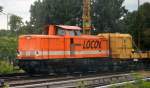 LOCON 206 (212 95-4) zusammen mit der Fa. Spitzke Logistik bei der Neu-Elektrifizierung der Bahnstrecke Nähe Bhf. Berlin-Schöneweide am 26.06.14 