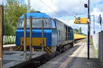 Erfreuliche Überraschung eine von den Alpha Trains angemieteten Vossloh G 2000 BB aktuell für LOCON im Einsatz, die 272 201-5 (92 80 1272 201-5 D-ATLD, Vossloh Bj.2003)Mit einem Ganzzug