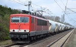 Diverse Loks/490539/meg-703-155-184-5-mit-zementstaubzug MEG 703 (155 184-5) mit Zementstaubzug (leer) am 06.04.16 Berlin-Hohenschönhausen.