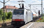 Niederrheinische Verkehrsbetriebe Aktiengesellschaft NIAG, Moers [D] mit der geleasten Railpool Lok  186 453  [NVR-Nummer: 91 80 6186 453-7 D-Rpool] und einem Ganzzug Druckgaskesselwagen am 13.07.26 Durchfahrt Bahnhof Dessau Hbf.