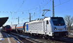 br-187-traxx-f140-ac3/874718/setg---salzburger-eisenbahn-transportlogistik-gmbh SETG - Salzburger Eisenbahn TransportLogistik GmbH, Salzburg [A] mit der geleasten Railpool Lok '187 316-5' [NVR-Nummer: 91 80 6187 316-5 D-Rpool] und einem Gasdruckkesselwagenzug (Kohlenwasserstoff Gas Gemisch C) am 19.02.25 Höhe Bahnhof Magdeburg-Neustadt.