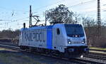 br-187-traxx-f140-ac3/875094/ecco-rail-gmbh-wien-mit-der-geleasten ecco-rail GmbH, Wien mit der geleasten Railpool Lok '187 346-2' [NVR-Nummer: 91 80 6187 346-2 D-Rpool] setzt gerade um am 24.02.25 Höhe Bahnhof Frankfurt (Oder).