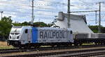 br-187-traxx-f140-ac3/888020/railpool-lokl-187-300-9-nvr-nummer-91 Railpool Lokl '187 300-9' [NVR-Nummer: 91 80 6187 300-9 D-Rpool], aktueller Mieter unbekannt, Lokomotion wohl eher nicht? mit einem Ganzzug Oberbaustoffwagen mit Betongleisschwellen pausierte zum Personalwechsel am 10.07.25 Höhe Bahnhof Magdeburg Hbf.