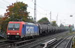 Re 482/581744/hsl-mit-re-482-046-0-und HSL mit Re 482 046-0 und Kesselwagenzug (leer) Richtung Stendell am 10.10.17 Berlin-Karow.